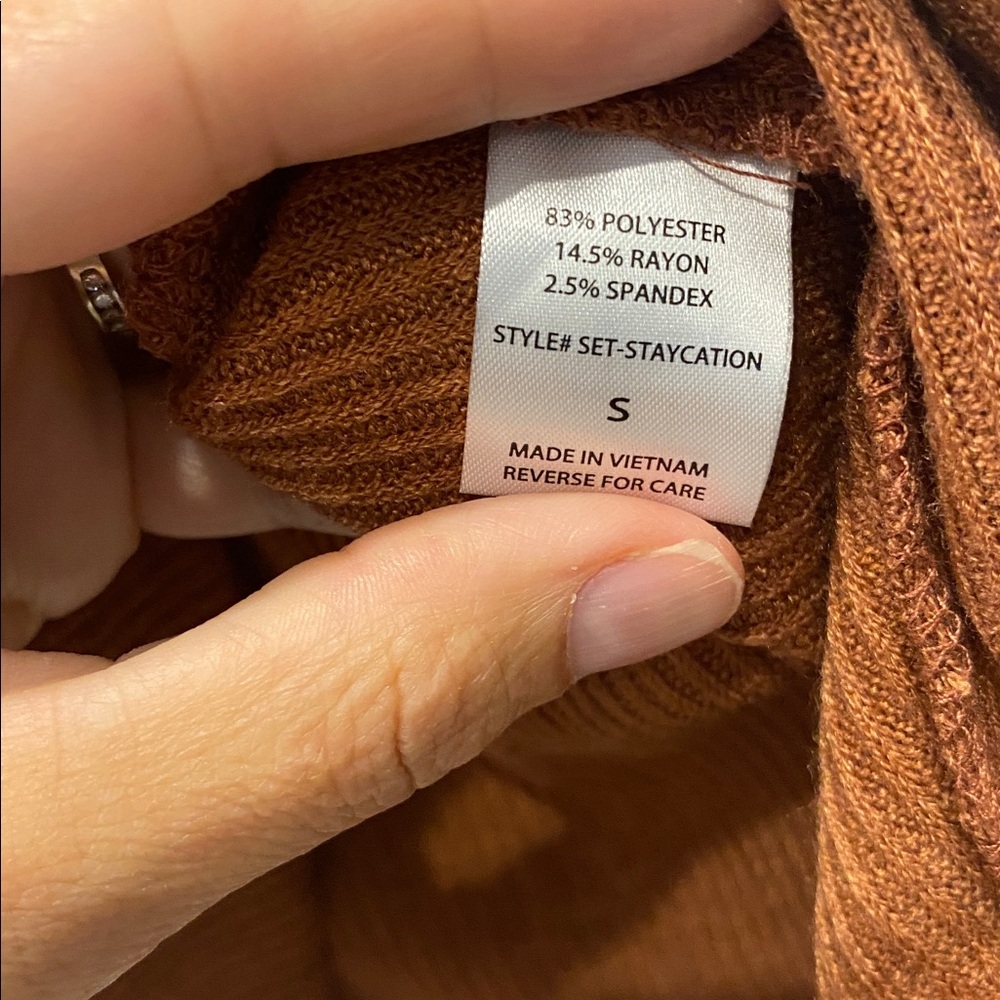 NWT Dear Scarlett Rust Open Front Cardigan and shirt set size small - Picture 7 of 7